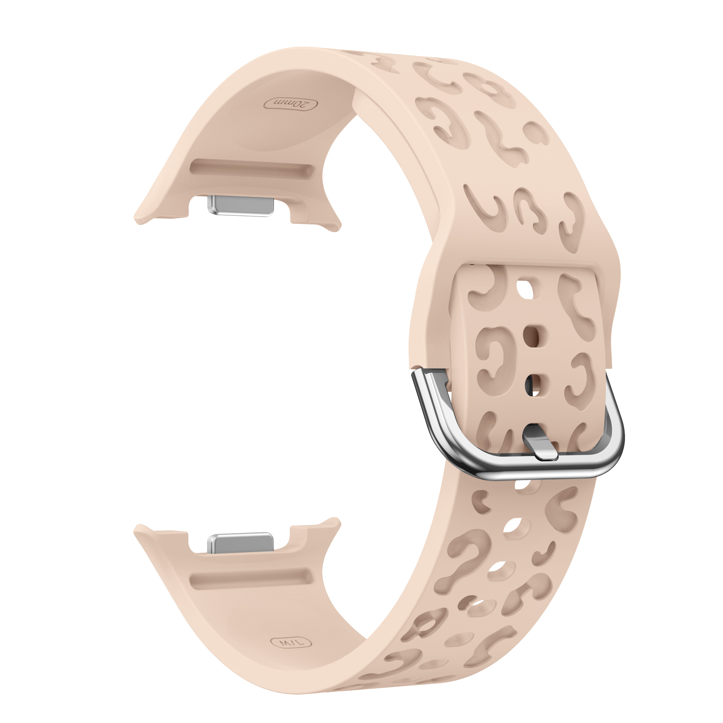 Силиконовый ремешок Leo для Samsung Galaxy Watch 8 (40/44mm) / 8 Classic - бежевый