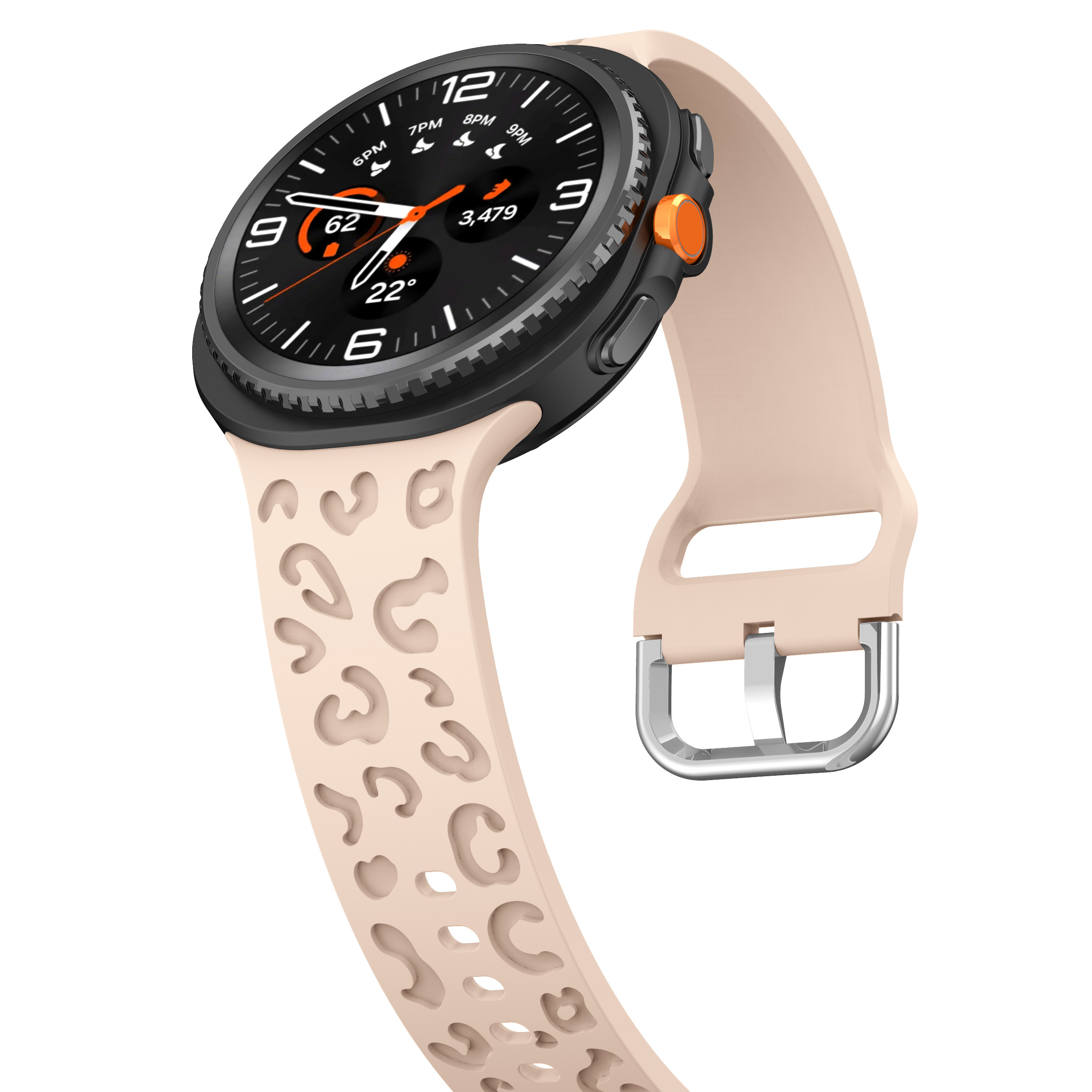 Силиконовый ремешок Leo для Samsung Galaxy Watch 8 (40/44mm) / 8 Classic - бежевый