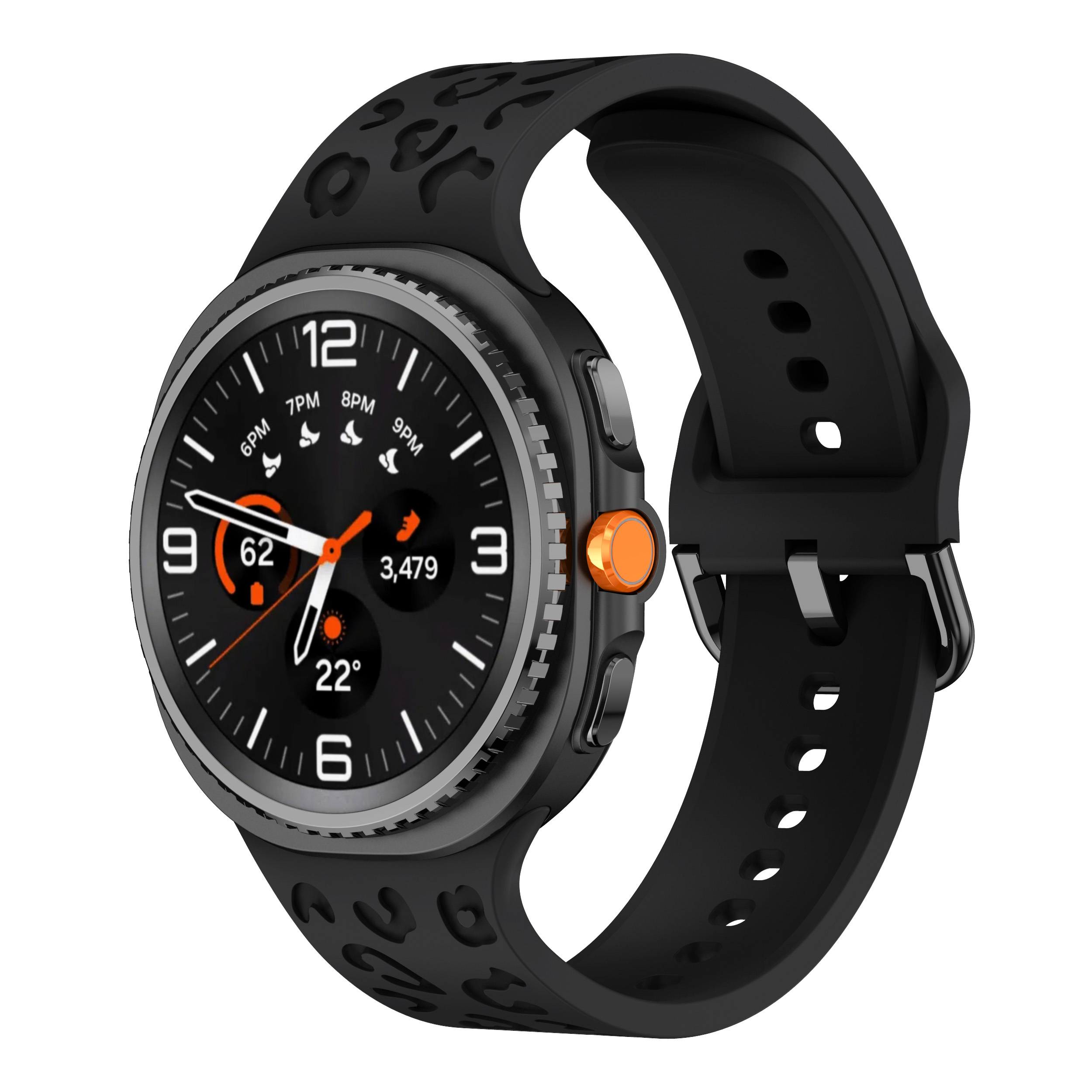 Силиконовый ремешок Leo для Samsung Galaxy Watch 8 (40/44mm) / 8 Classic - черный
