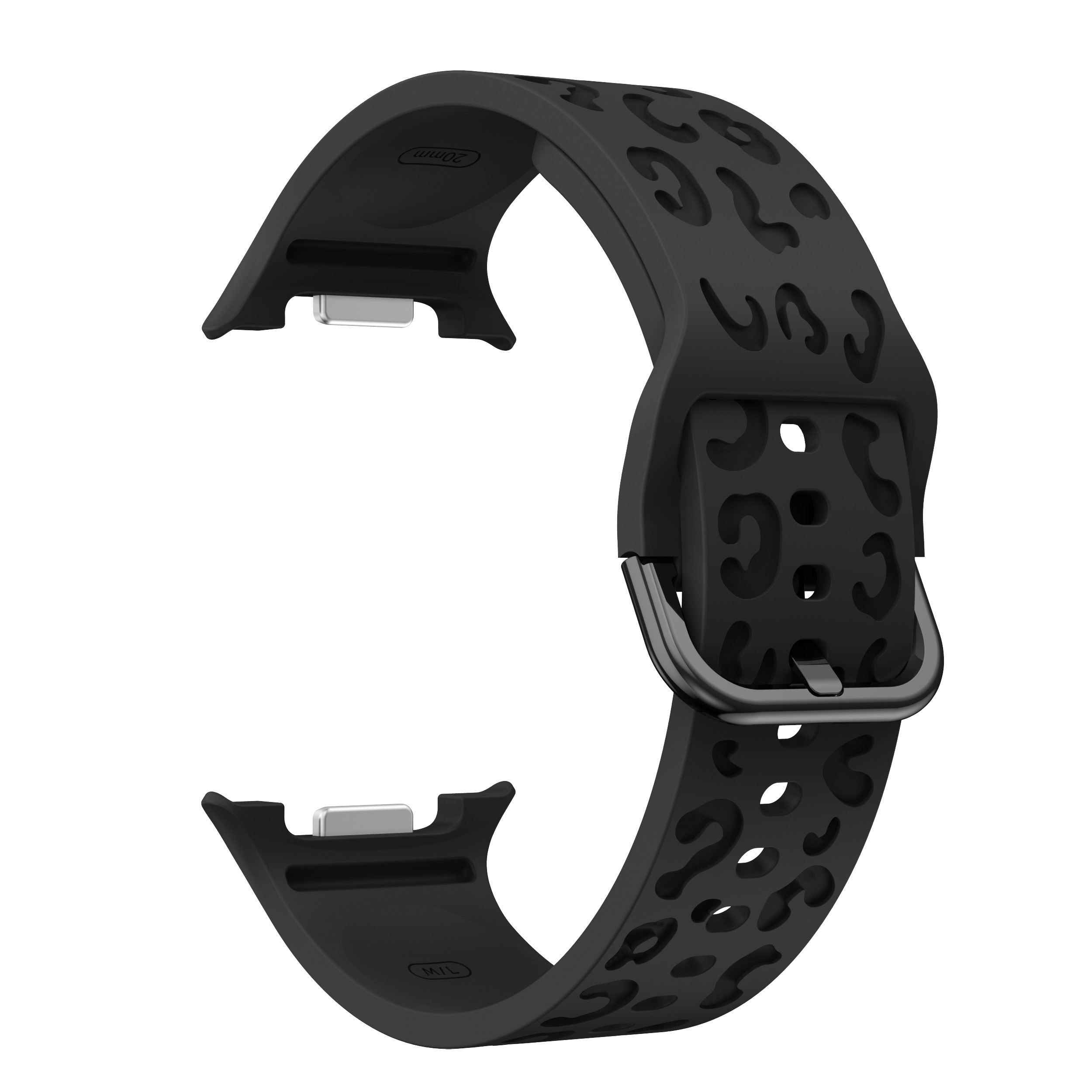 Силиконовый ремешок Leo для Samsung Galaxy Watch 8 (40/44mm) / 8 Classic - черный