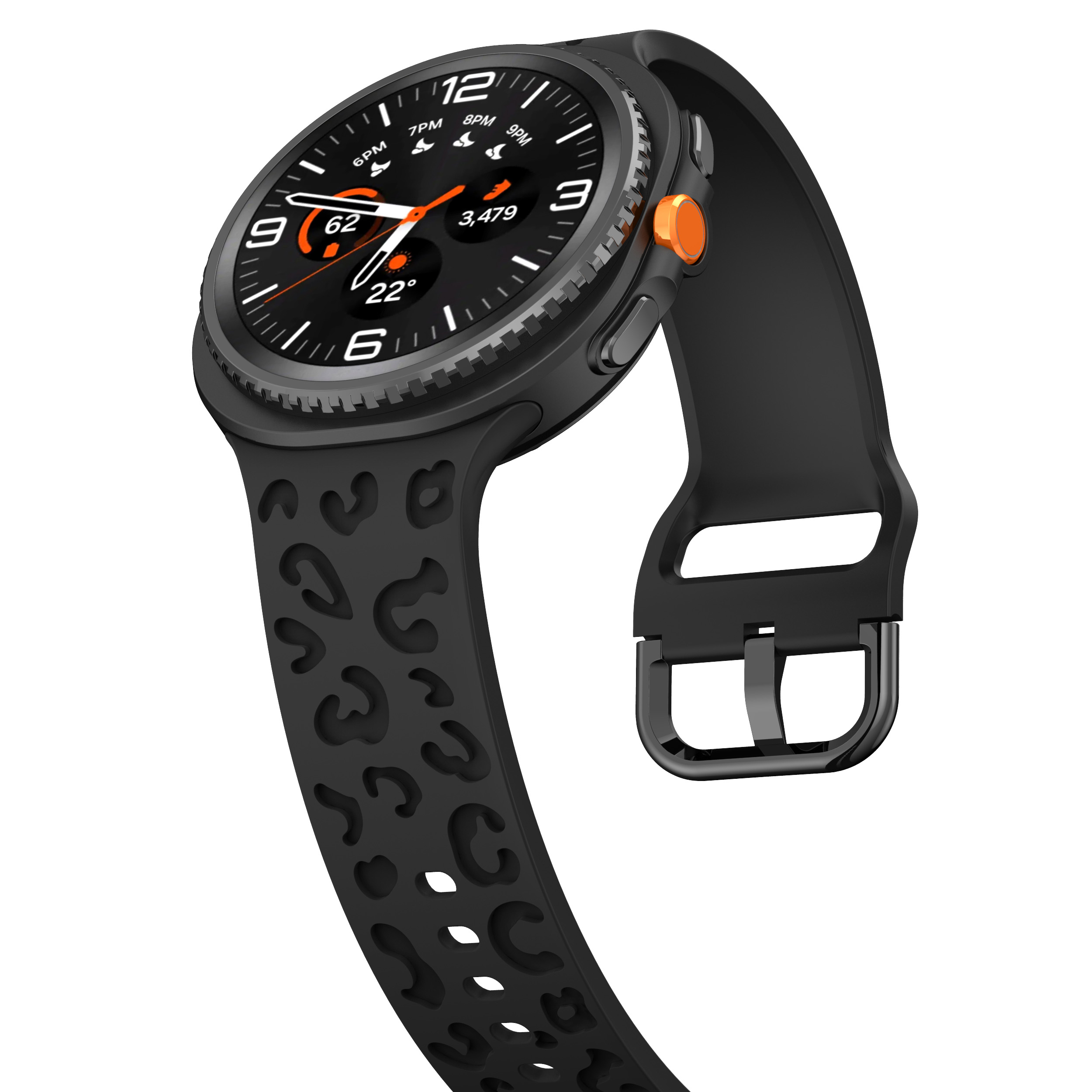 Силиконовый ремешок Leo для Samsung Galaxy Watch 8 (40/44mm) / 8 Classic - черный