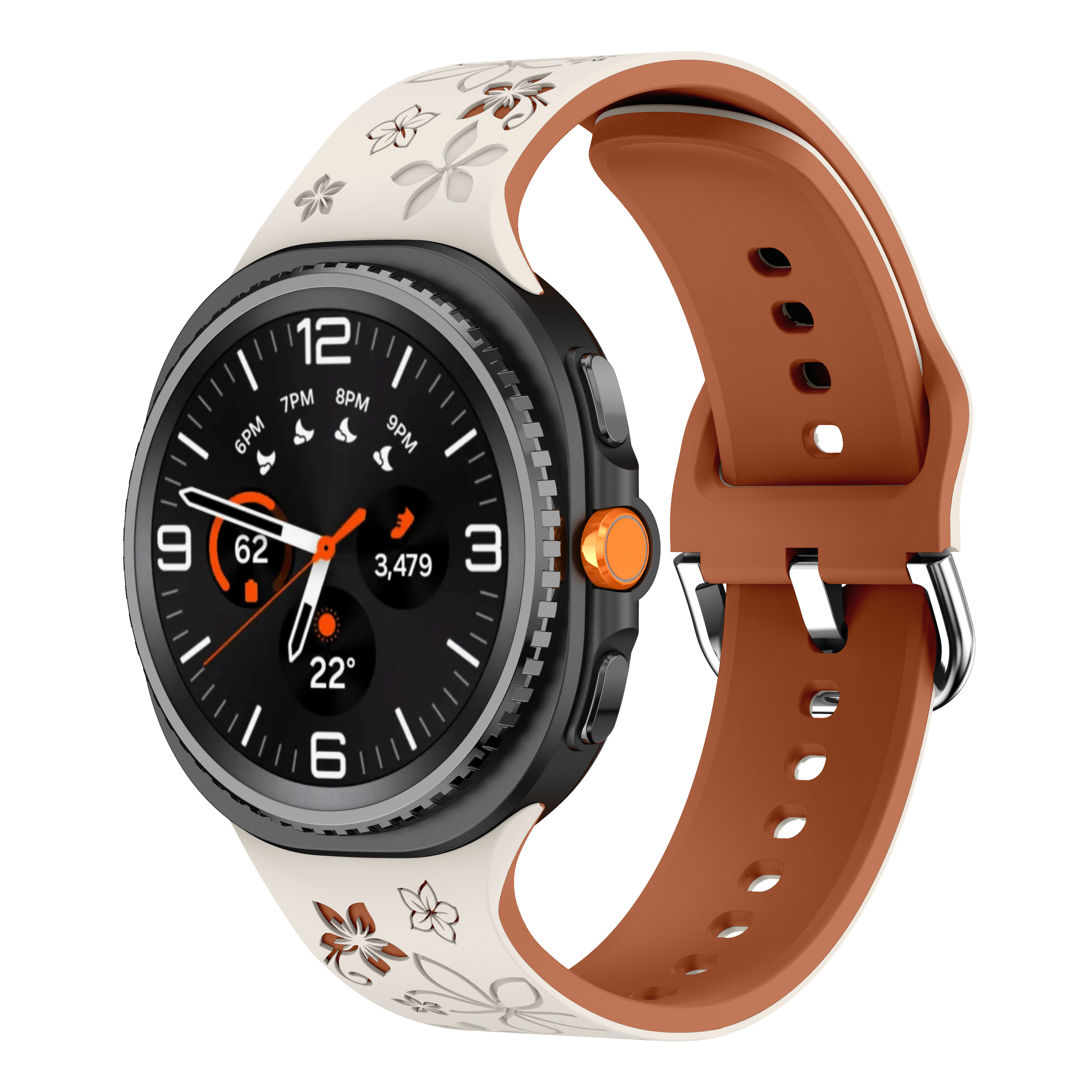 Силиконовый ремешок Bloomy для Samsung Galaxy Watch 8 (40/44mm) / 8 Classic - молочно-коричневый