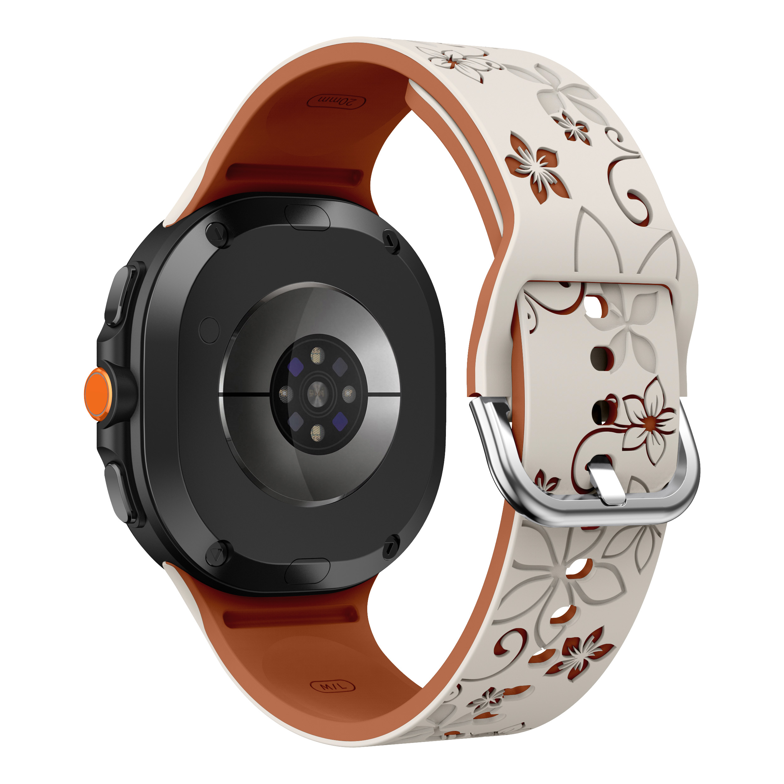 Силиконовый ремешок Bloomy для Samsung Galaxy Watch 8 (40/44mm) / 8 Classic - молочно-коричневый