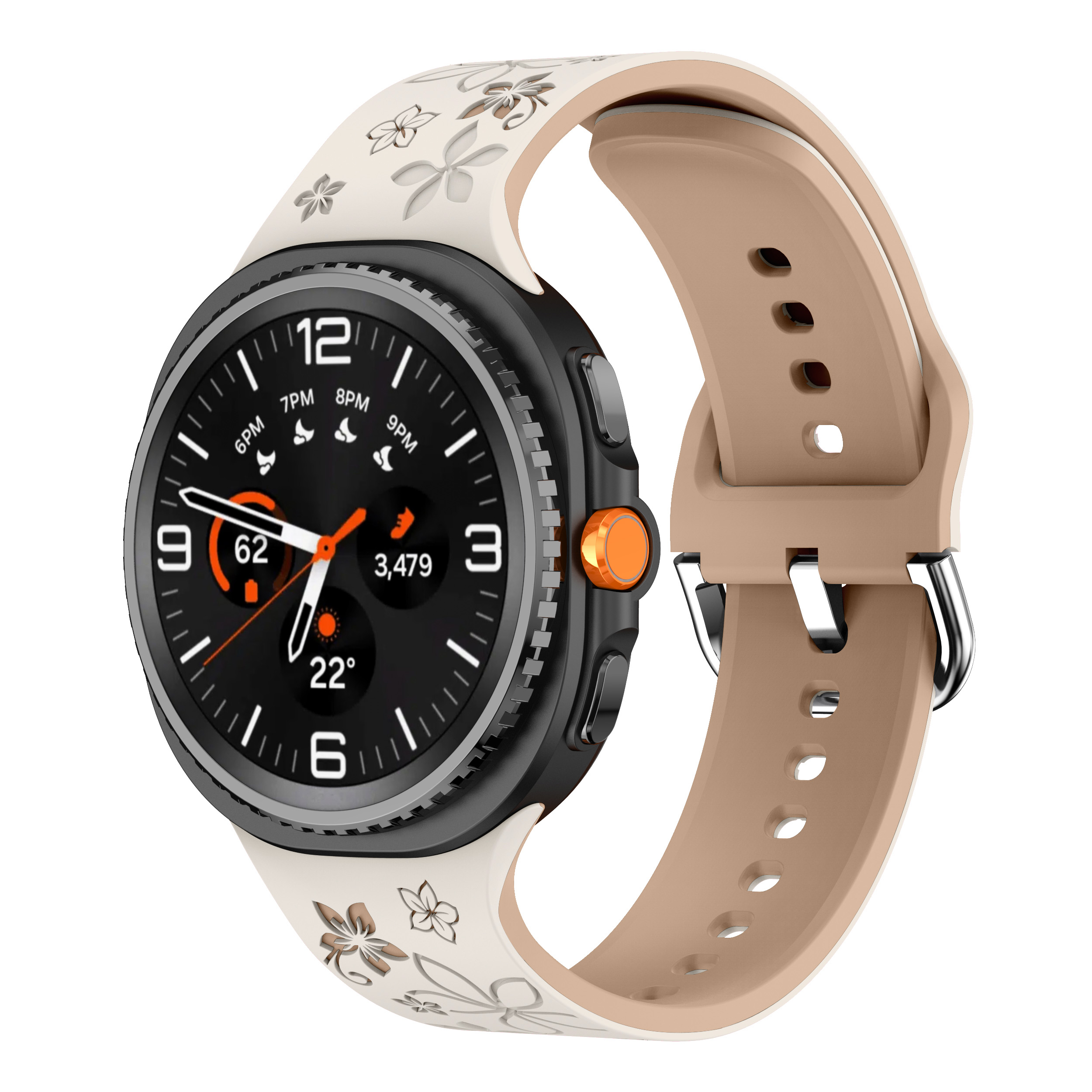 Силиконовый ремешок Bloomy для Samsung Galaxy Watch 8 (40/44mm) / 8 Classic - молочно-бежевый