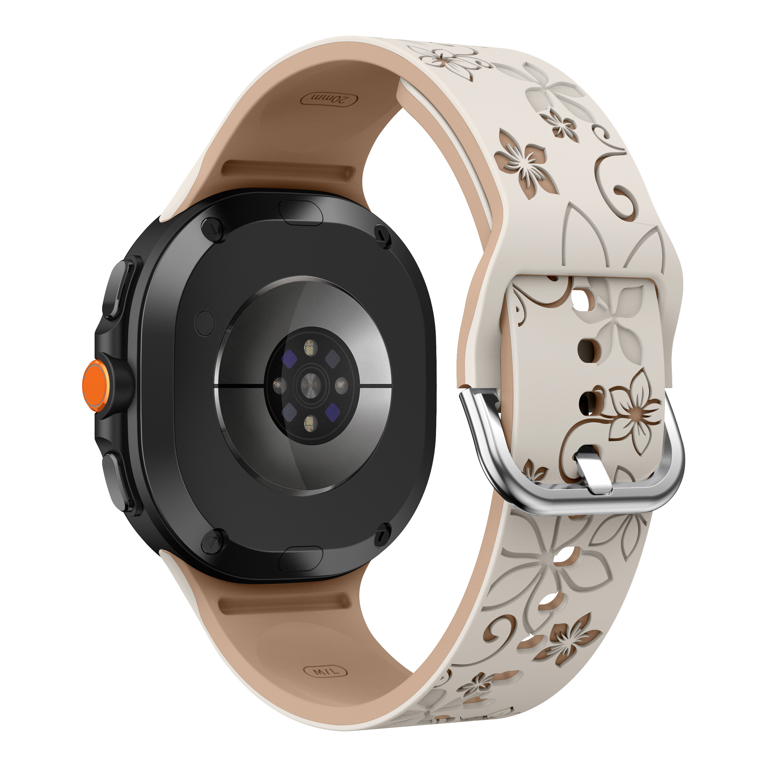 Силиконовый ремешок Bloomy для Samsung Galaxy Watch 8 (40/44mm) / 8 Classic - молочно-бежевый