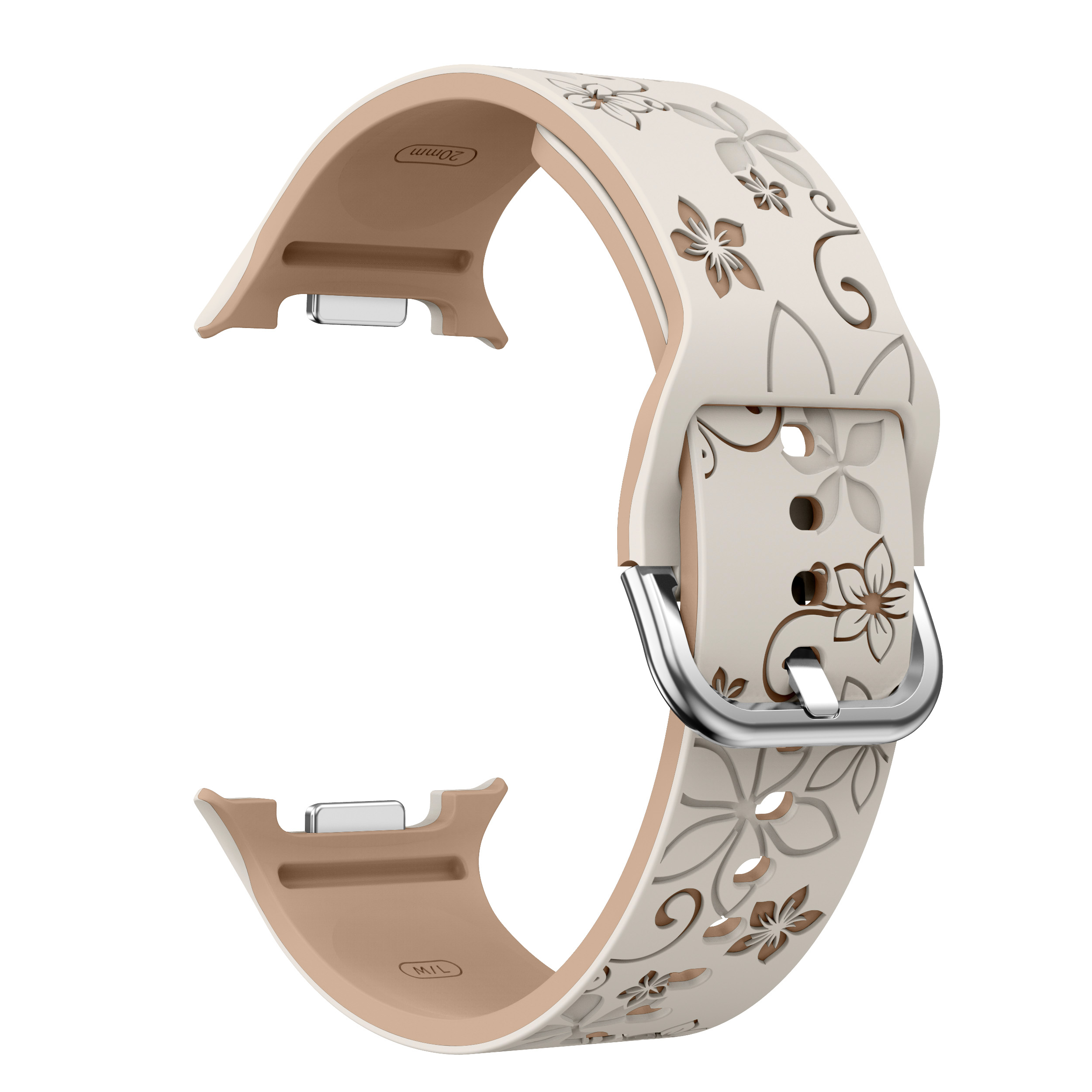 Силиконовый ремешок Bloomy для Samsung Galaxy Watch 8 (40/44mm) / 8 Classic - молочно-бежевый