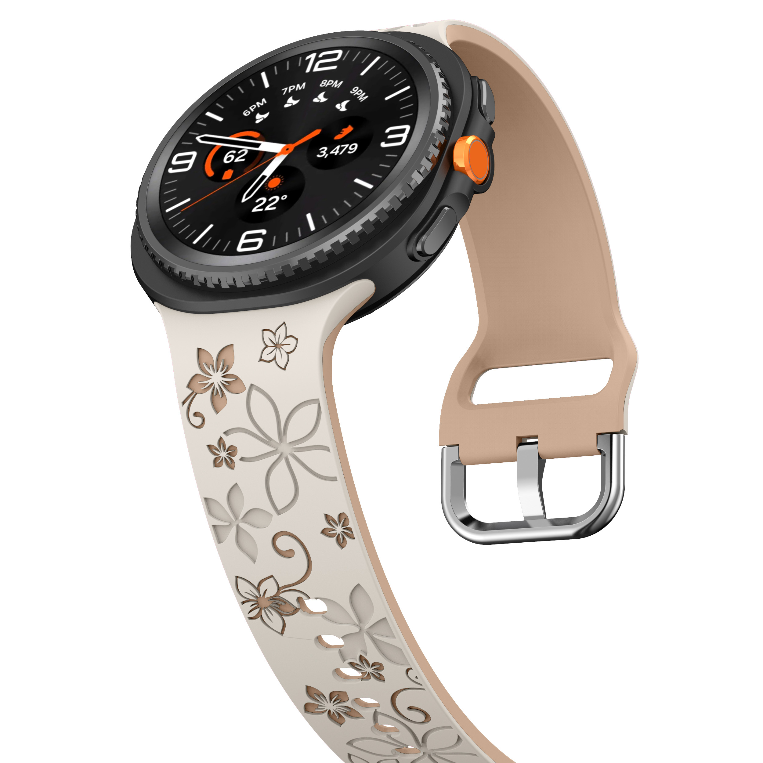 Силиконовый ремешок Bloomy для Samsung Galaxy Watch 8 (40/44mm) / 8 Classic - молочно-бежевый