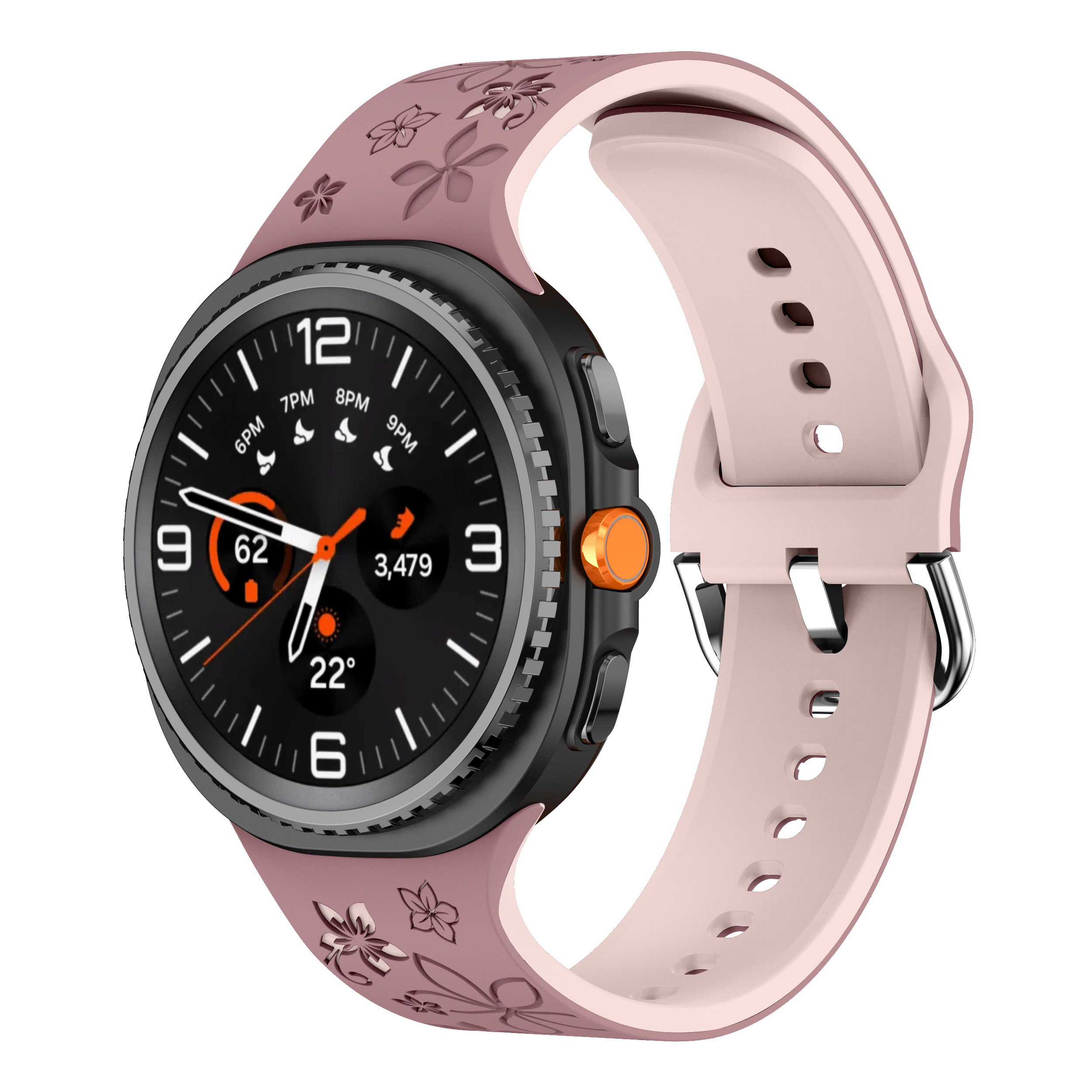 Силиконовый ремешок Bloomy для Samsung Galaxy Watch 8 (40/44mm) / 8 Classic - пыльная роза
