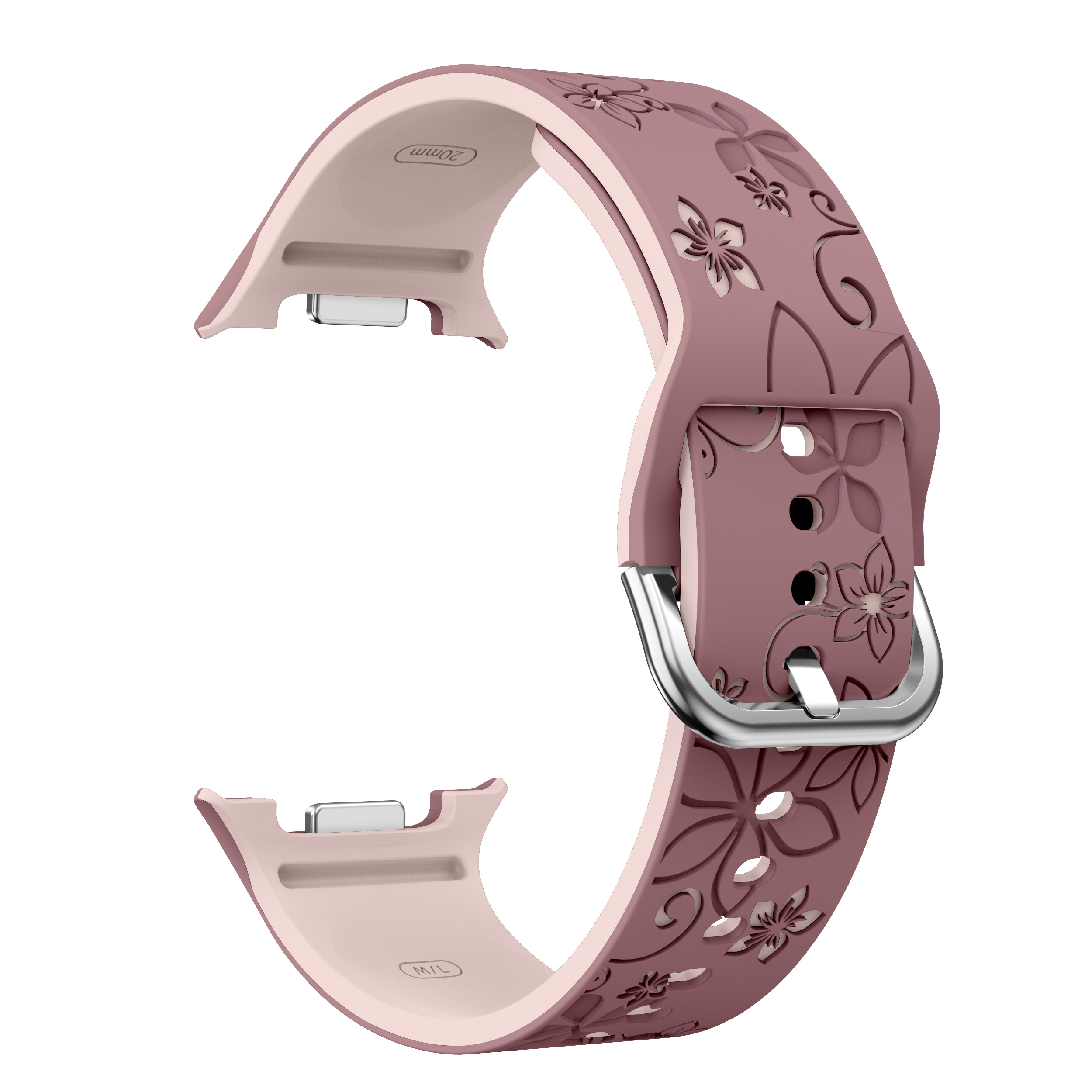 Силиконовый ремешок Bloomy для Samsung Galaxy Watch 8 (40/44mm) / 8 Classic - пыльная роза