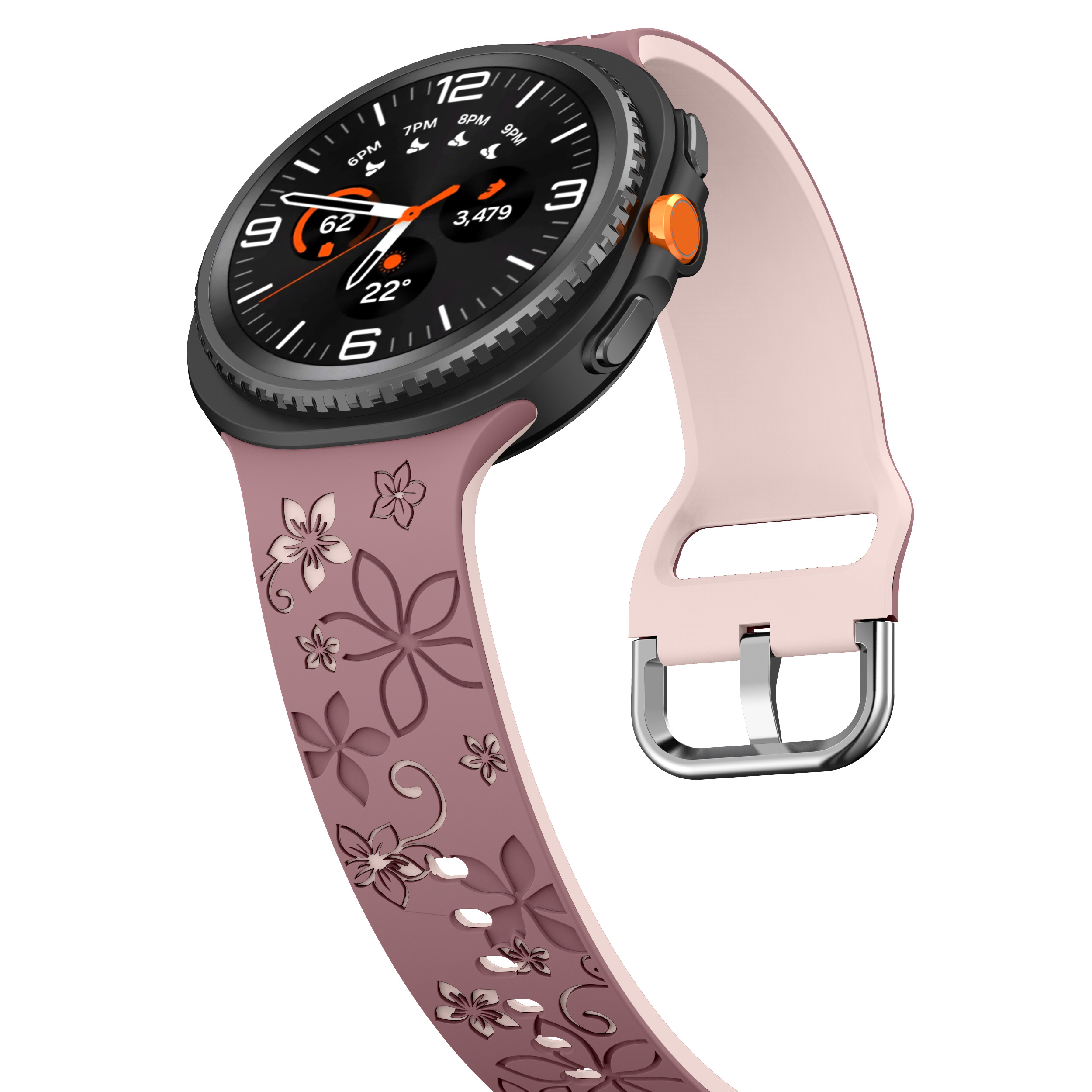 Силиконовый ремешок Bloomy для Samsung Galaxy Watch 8 (40/44mm) / 8 Classic - пыльная роза