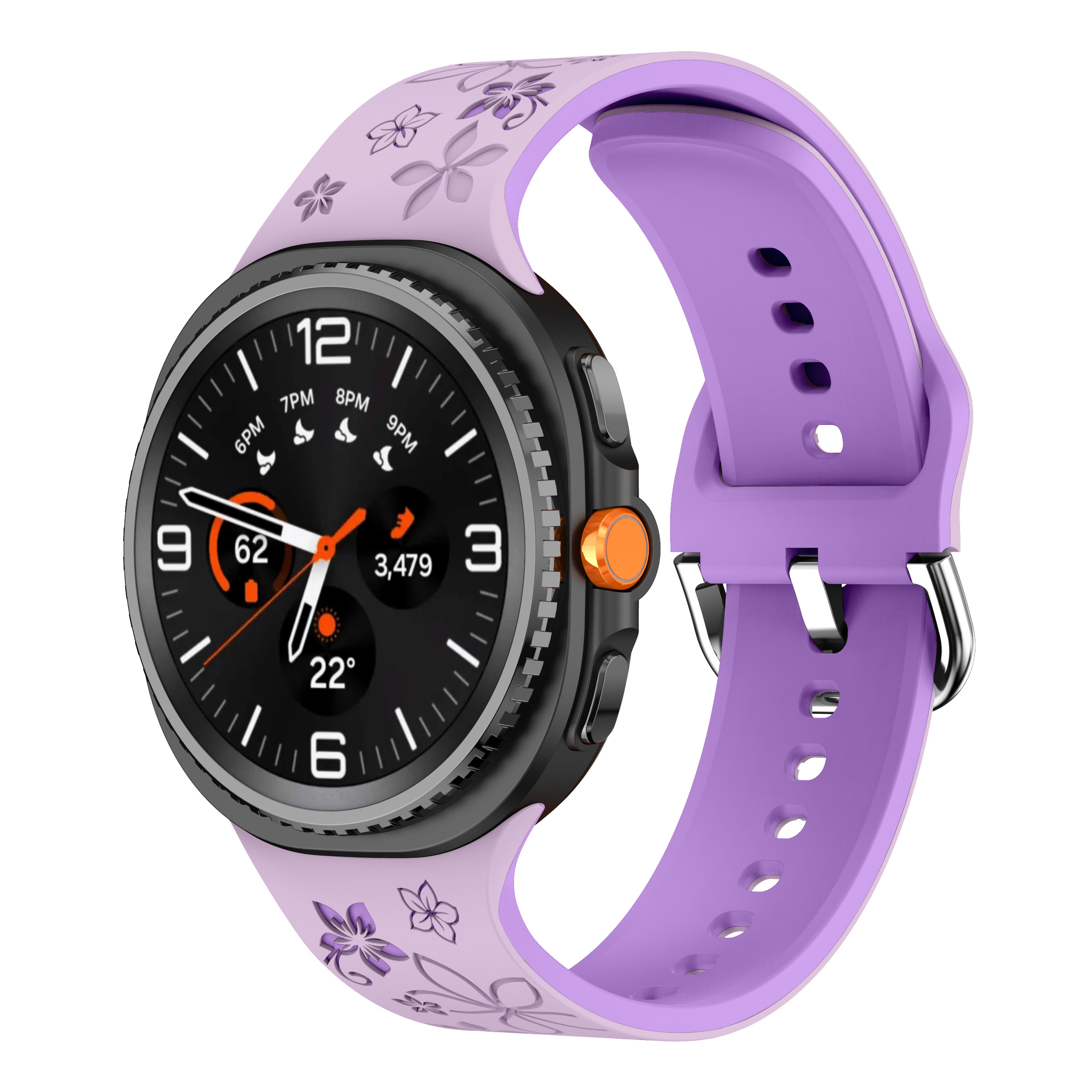Силиконовый ремешок Bloomy для Samsung Galaxy Watch 8 (40/44mm) / 8 Classic - лавандовый