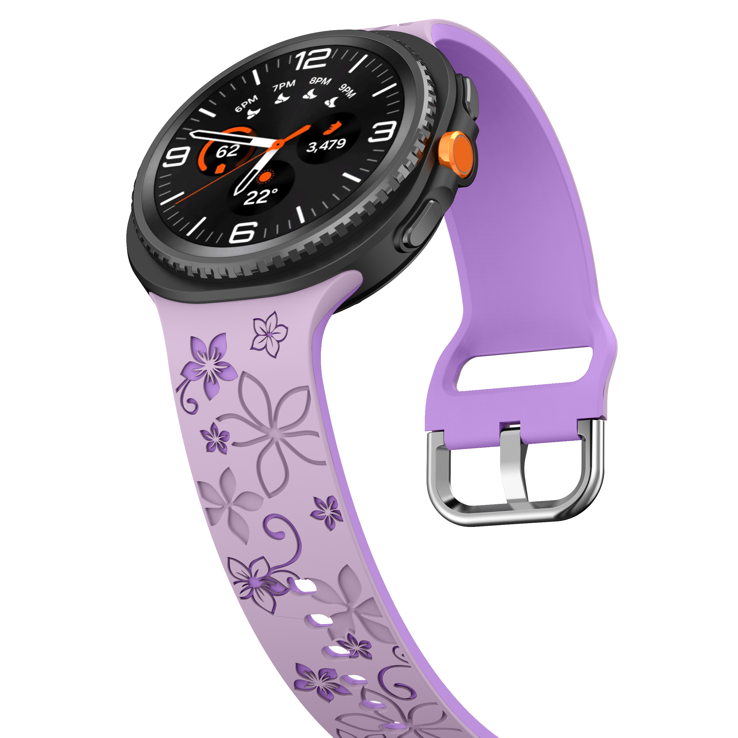 Силиконовый ремешок Bloomy для Samsung Galaxy Watch 8 (40/44mm) / 8 Classic - лавандовый