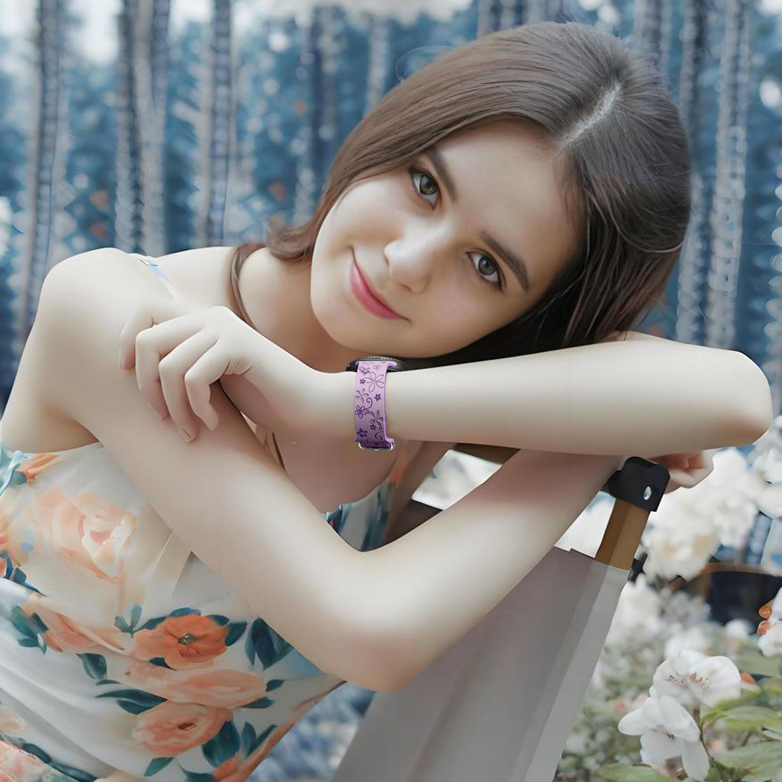 Силиконовый ремешок Bloomy для Samsung Galaxy Watch 8 (40/44mm) / 8 Classic - лавандовый