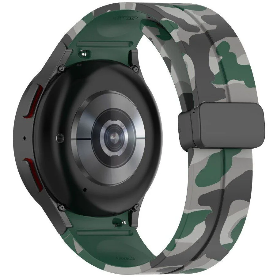 Силиконовый ремешок Cls-color для Samsung Galaxy Watch 4 / 4 Classic / 5 / 5 Pro / 6 / 6 Classic / 7 / FE - темно-зеленый