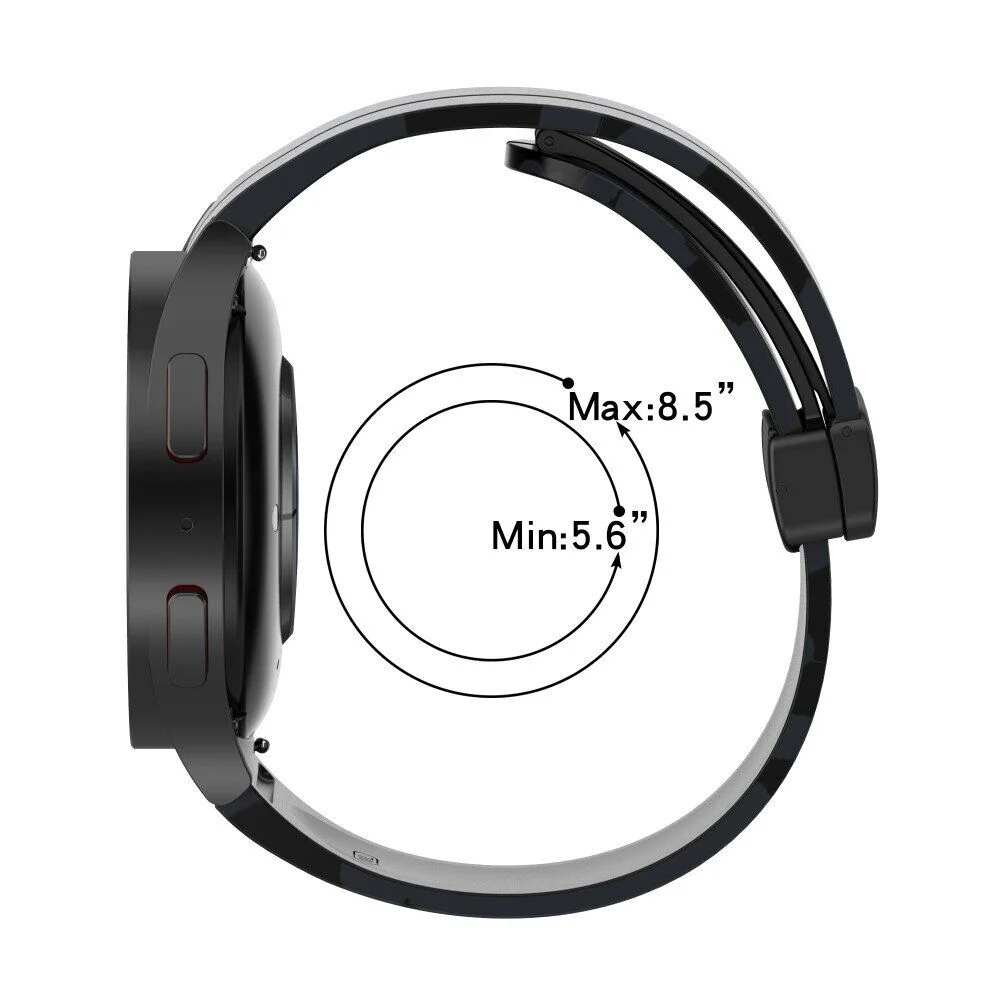 Силиконовый ремешок Cls-color для Samsung Galaxy Watch 4 / 4 Classic / 5 / 5 Pro / 6 / 6 Classic / 7 / FE - темно-зеленый