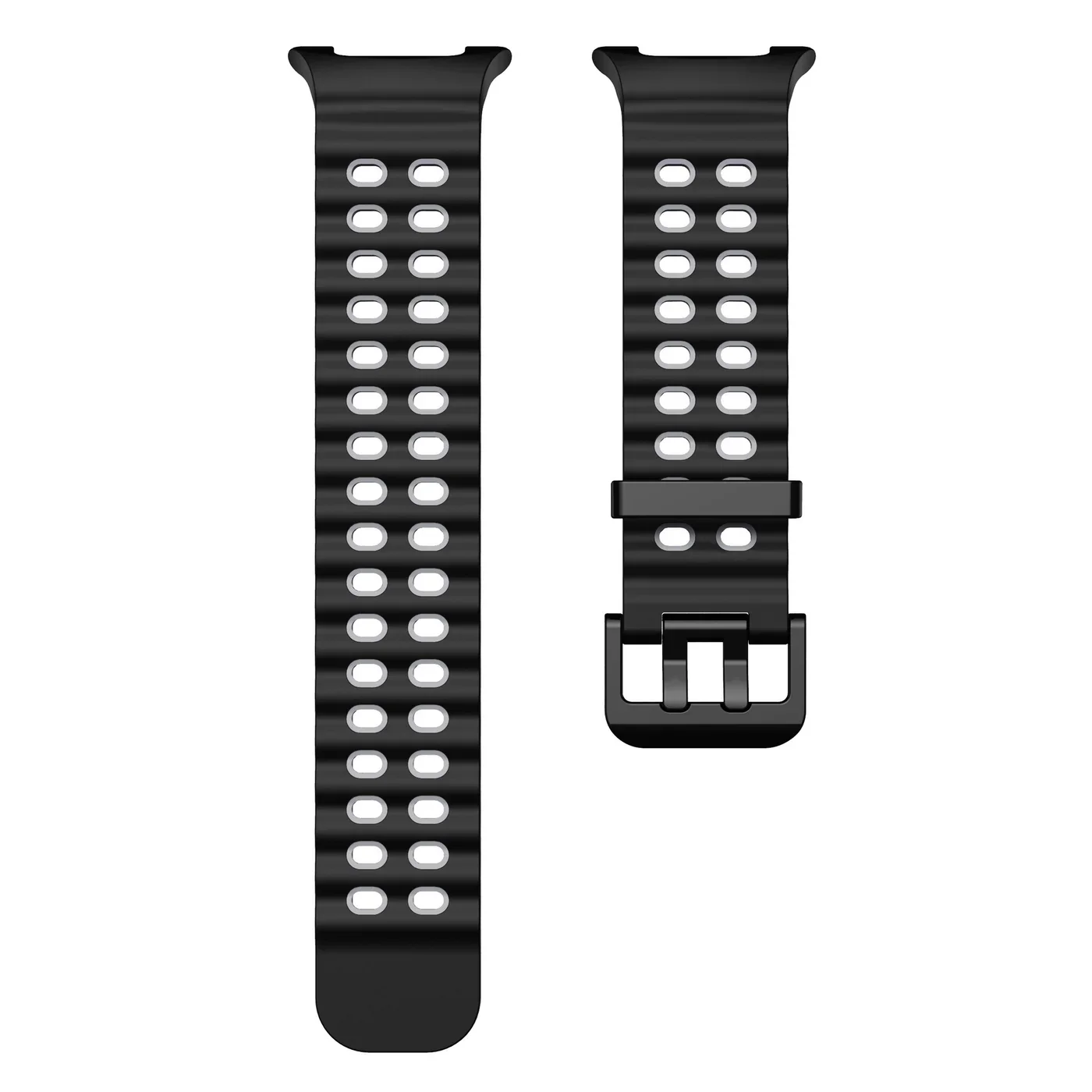 Силиконовый ремешок Classic Color для Samsung Galaxy Watch 8 (40/44mm) / 8 Classic - черно-серый