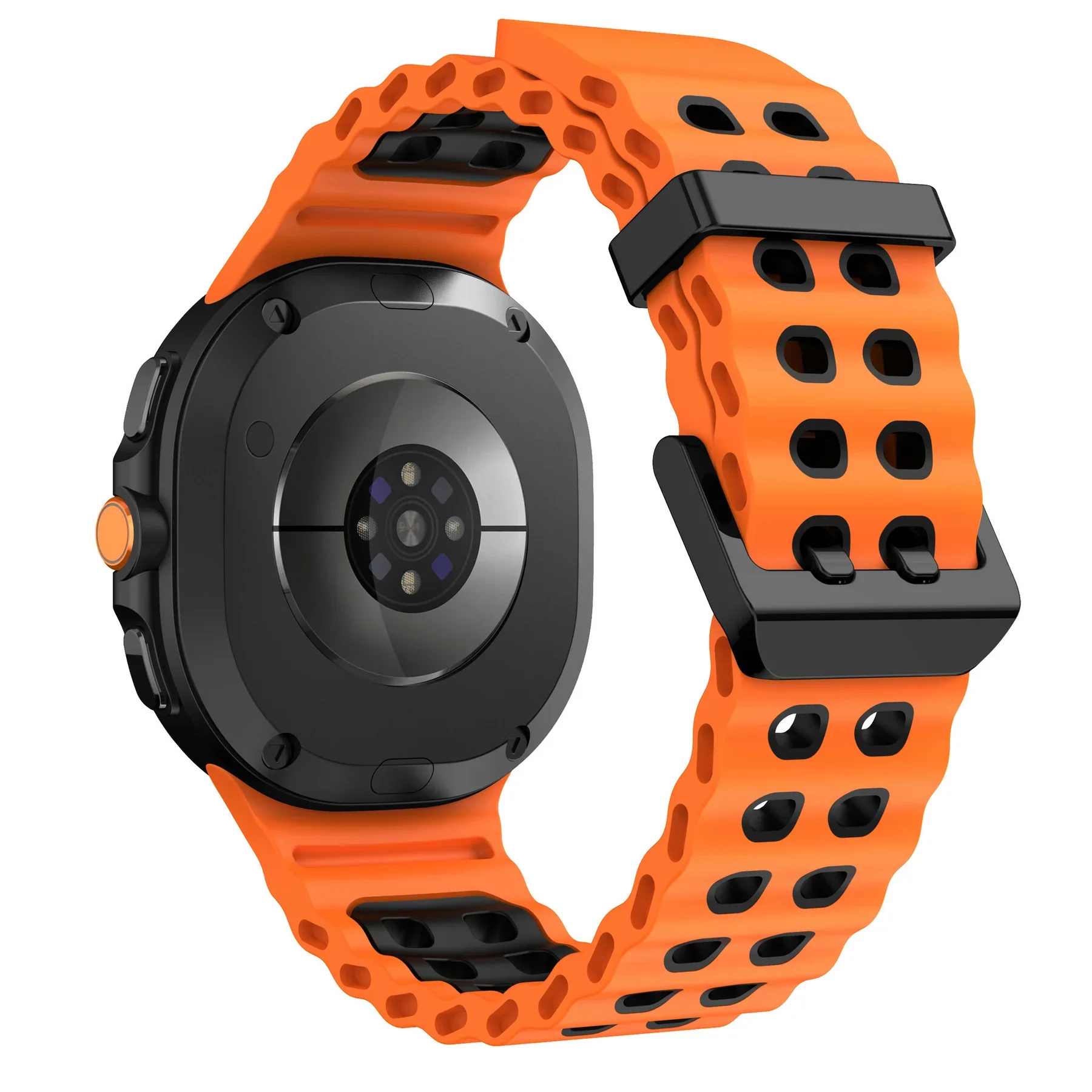 Силиконовый ремешок Classic Color для Samsung Galaxy Watch 8 (40/44mm) / 8 Classic - оранжево-черный