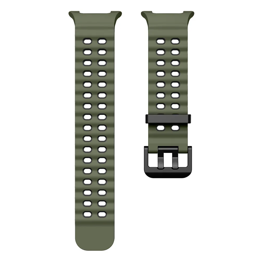 Силиконовый ремешок Classic Color для Samsung Galaxy Watch 8 (40/44mm) / 8 Classic - зелено-черный