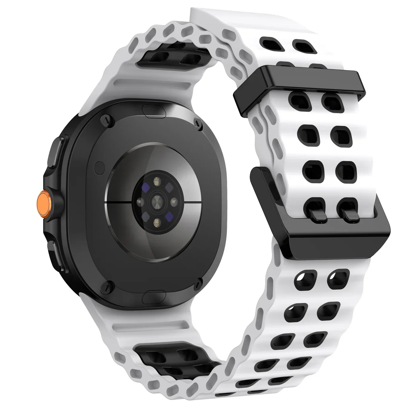 Силиконовый ремешок Classic Color для Samsung Galaxy Watch 8 (40/44mm) / 8 Classic - бело-черный