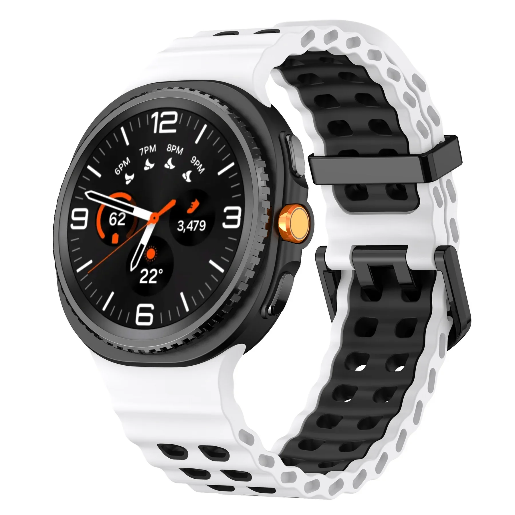 Силиконовый ремешок Classic Color для Samsung Galaxy Watch 8 (40/44mm) / 8 Classic - бело-черный