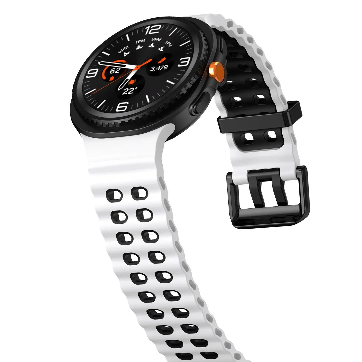 Силиконовый ремешок Classic Color для Samsung Galaxy Watch 8 (40/44mm) / 8 Classic - бело-черный