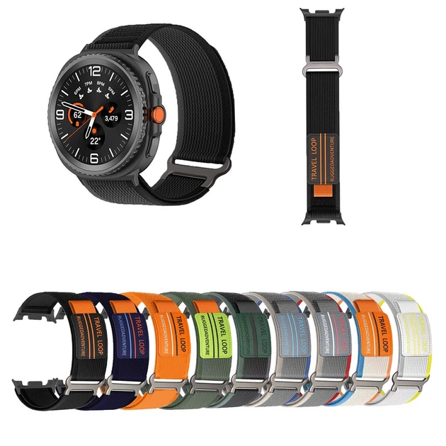 Нейлоновый ремешок ActiveGrip для Samsung Galaxy Watch 8 (40/44mm) / 8 Classic - синий-помаранчевый