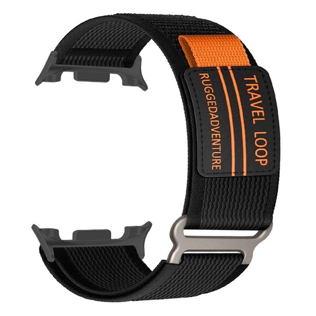 Нейлоновый ремешок ActiveGrip для Samsung Galaxy Watch 8 (40/44mm) / 8 Classic - черно-оранжевый