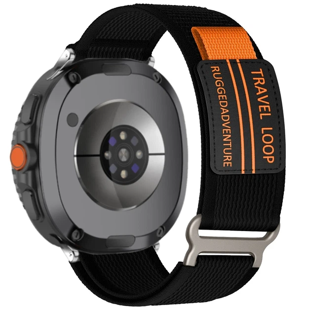 Нейлоновый ремешок ActiveGrip для Samsung Galaxy Watch 8 (40/44mm) / 8 Classic - черно-оранжевый