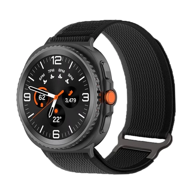 Нейлоновый ремешок ActiveGrip для Samsung Galaxy Watch 8 (40/44mm) / 8 Classic - черно-оранжевый