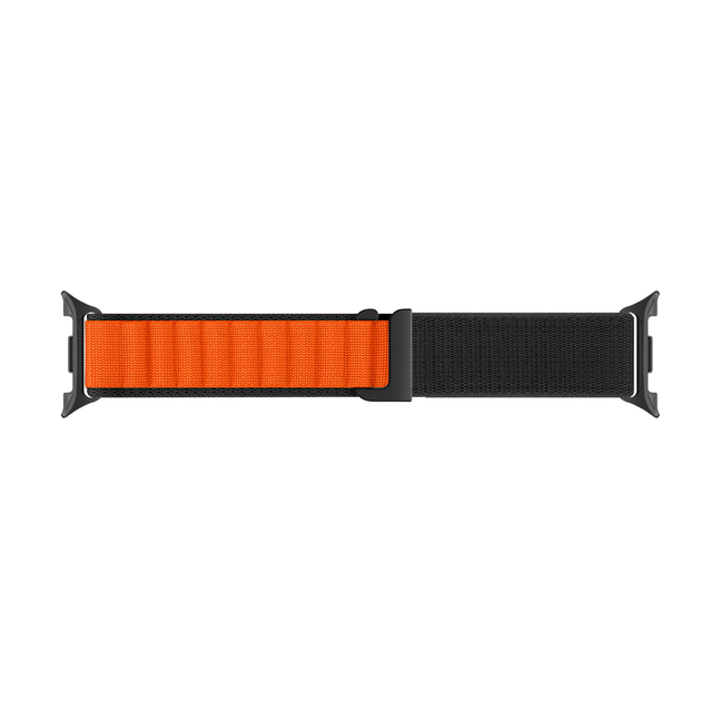 Нейлоновый ремешок AlphineStrap для Samsung Galaxy Watch 8 (40/44mm) / 8 Classic - черно-оранжевый