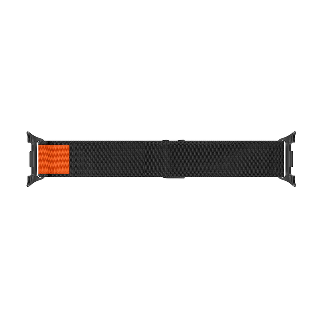 Нейлоновый ремешок AlphineStrap для Samsung Galaxy Watch 8 (40/44mm) / 8 Classic - черно-оранжевый