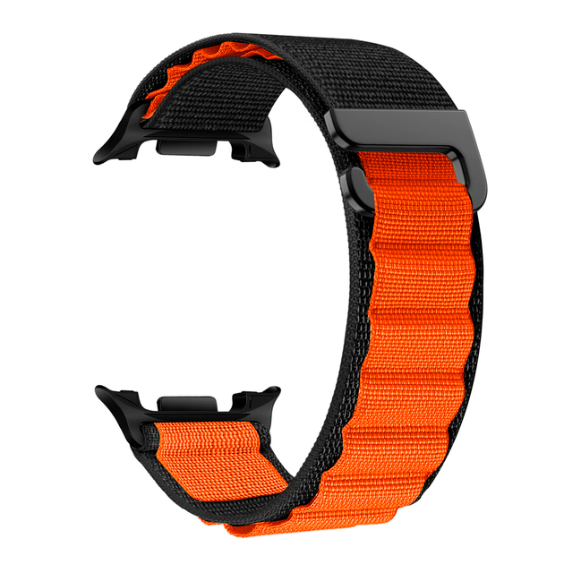 Нейлоновый ремешок AlphineStrap для Samsung Galaxy Watch 8 (40/44mm) / 8 Classic - черно-оранжевый