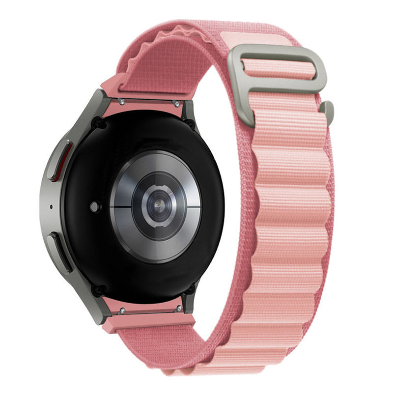 Нейлоновый ремешок Cloth Wave для Samsung Galaxy Watch 4 / 4 Classic / 5 / 5 Pro / 6 / 6 Classic / 7 / FE - розовый