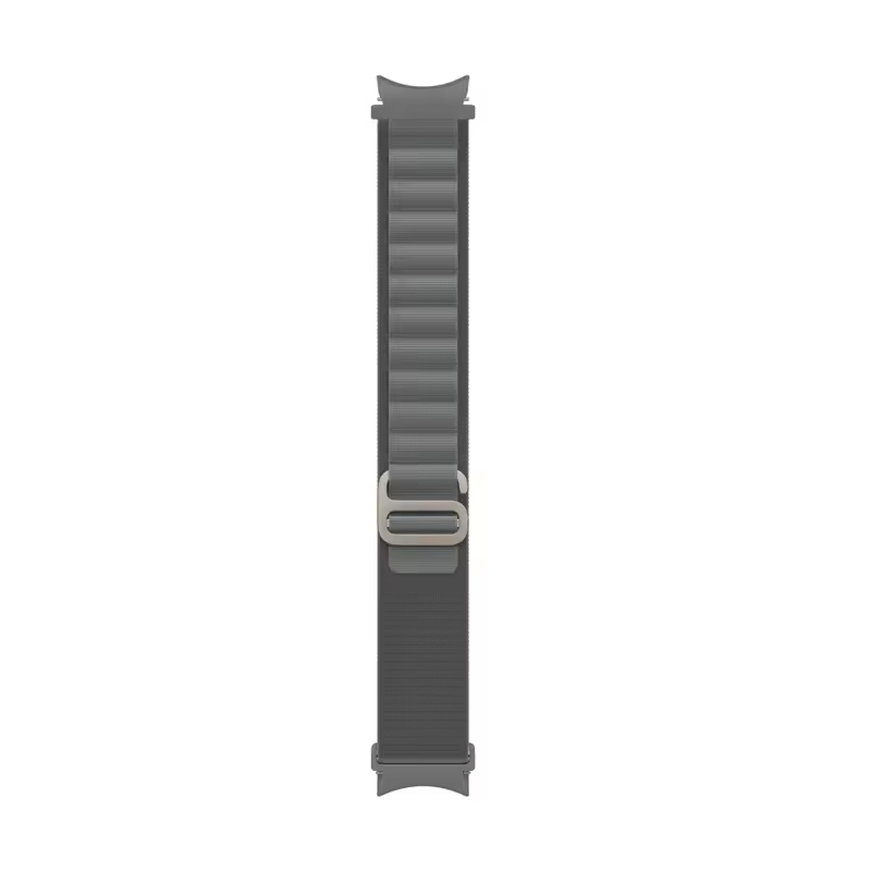 Нейлоновый ремешок Cloth Wave для Samsung Galaxy Watch 4 / 4 Classic / 5 / 5 Pro / 6 / 6 Classic / 7 / FE - темно-серый