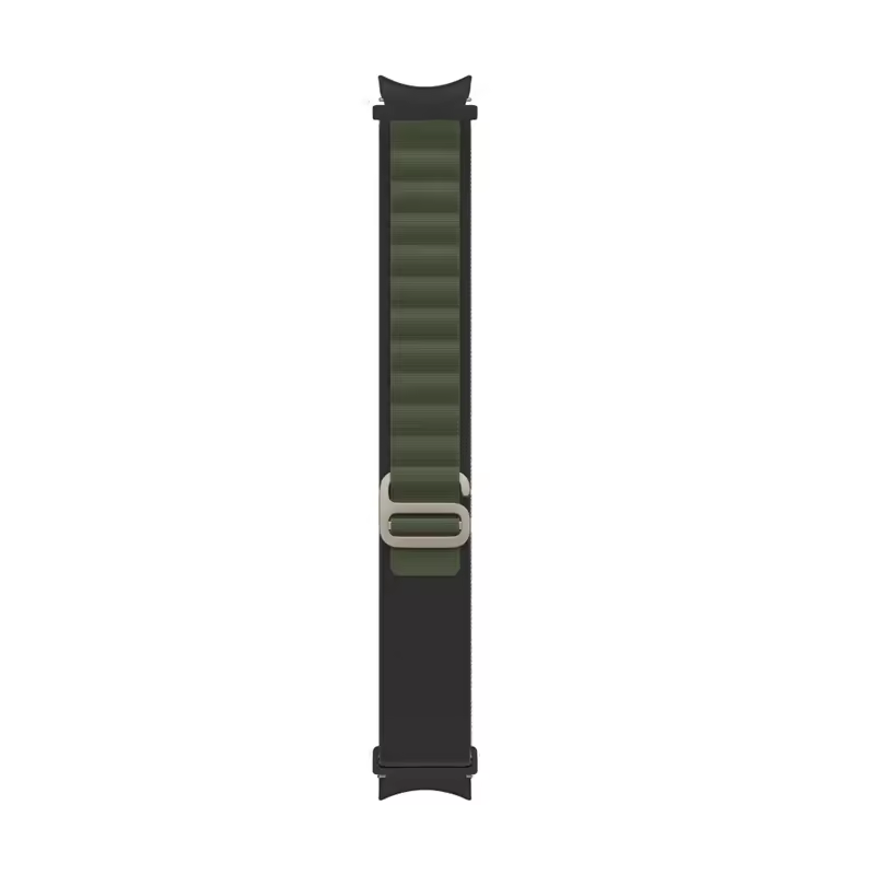 Нейлоновый ремешок Cloth Wave для Samsung Galaxy Watch 4 / 4 Classic / 5 / 5 Pro / 6 / 6 Classic / 7 / FE - черно-зеленый
