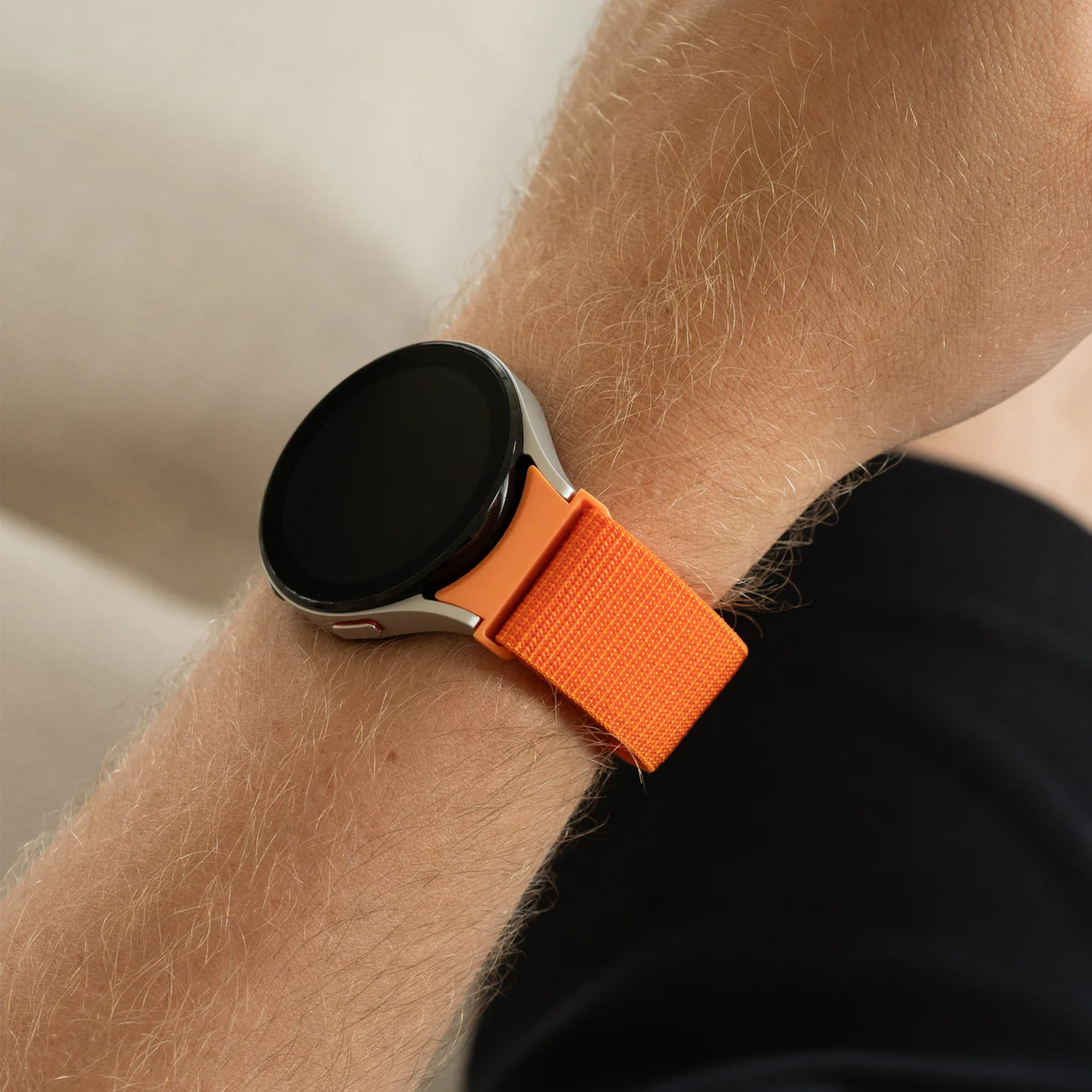 Нейлоновый ремешок Cloth Wave для Samsung Galaxy Watch 4 / 4 Classic / 5 / 5 Pro / 6 / 6 Classic / 7 / FE - оранжевый