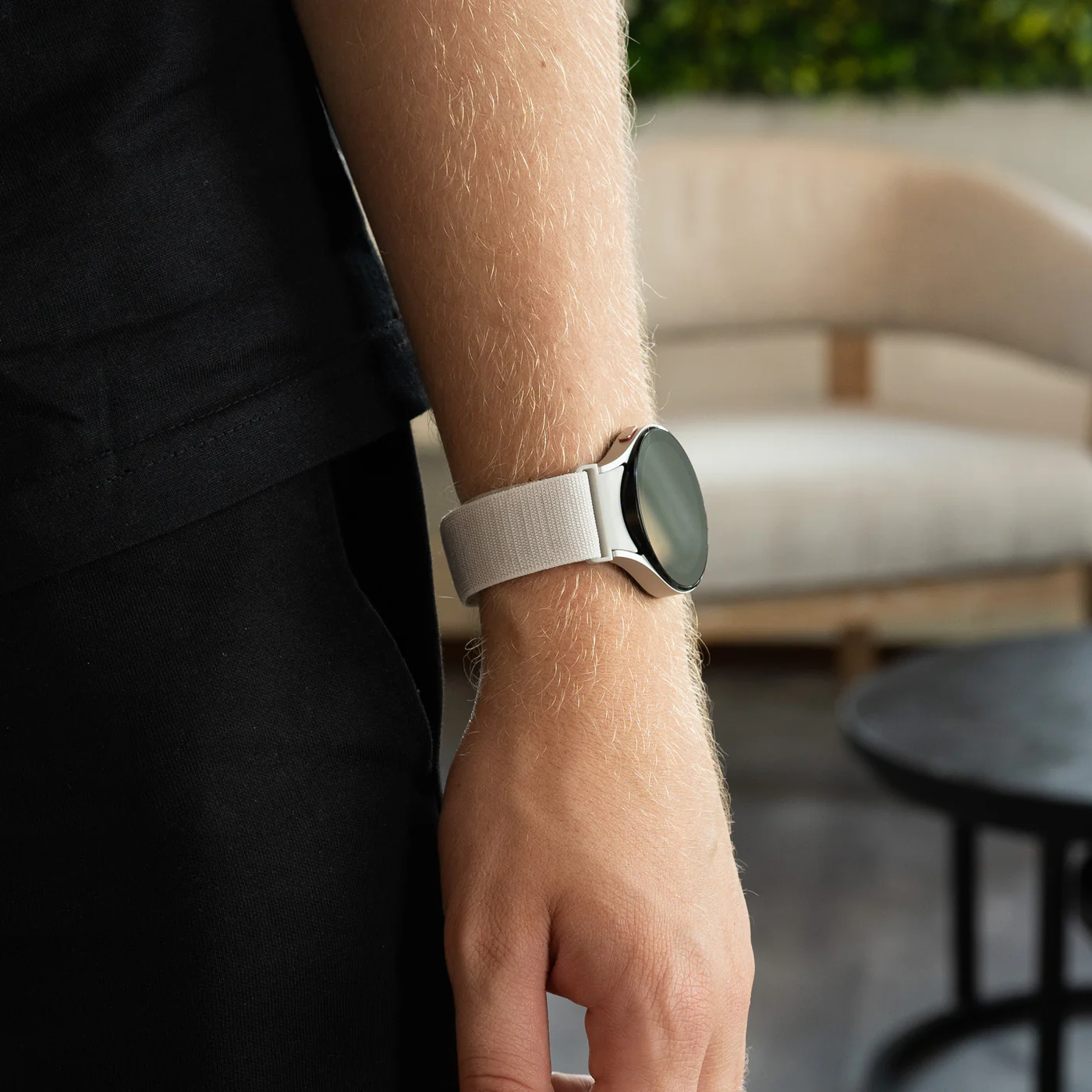 Нейлоновый ремешок Cloth Wave для Samsung Galaxy Watch 4 / 4 Classic / 5 / 5 Pro / 6 / 6 Classic / 7 / FE - белый